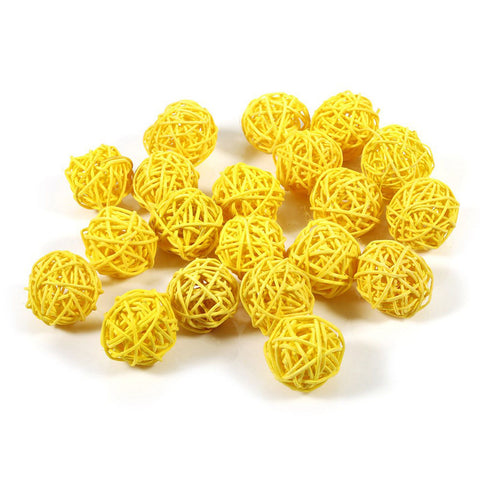 20Pcs Decorative Rattan Balls Ornaments Wedding Christmas Birthday Party Decorations (Yellow) In Australia - Darrahopens
