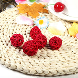 20Pcs Decorative Rattan Balls Ornaments Wedding Christmas Birthday Party Decorations (Red)