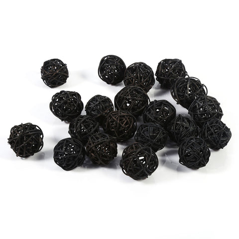 20Pcs Decorative Rattan Balls Ornaments Wedding Christmas Birthday Party Decorations (Black) In Australia - Darrahopens