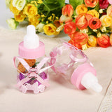 50Pcs Candy Chocolate Bottles Box For Baby Shower Party Favors Gifts Decorations (Pink)