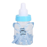 50Pcs Candy Chocolate Bottles Box For Baby Shower Party Favors Gifts Decorations (Blue)