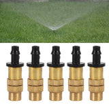 5pcs Adjustable Brass Misting Spray Nozzle Atomizing Sprinkler For Garden Watering Irrigation