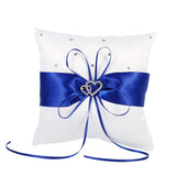 Wedding Ring Bearer Holder Pillow Cushion With Bowknot Stain Double Hearts Diamonds (Blue) In Australia - Darrahopens