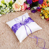 Wedding Ring Bearer Holder Pillow Cushion With Bowknot Stain Double Hearts Diamonds (Purple) In Australia - Darrahopens