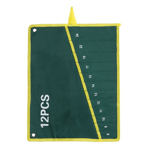 1Pc Durable Canvas Spanner Wrench Tool Roll Up Storage Bag Green 12 Pockets In Australia - Darrahopens