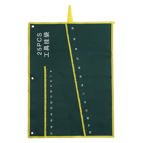 1Pc Durable Canvas Spanner Wrench Tool Roll Up Storage Bag Green 25 Pockets In Australia - Darrahopens
