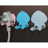 Multi functional Wall Plug Holder Self Adhesive Storage Hook Home Kitchen Hanging Decor White