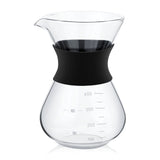 Manual Hand Drip Coffee Maker Glass Pot with Stainless Steel Filter