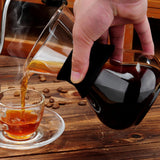 Manual Hand Drip Coffee Maker Glass Pot with Stainless Steel Filter