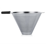 Manual Hand Drip Coffee Maker Glass Pot with Stainless Steel Filter