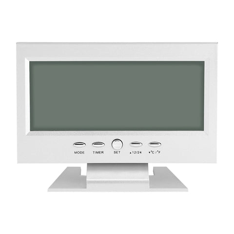 LCD Digital Sound Sensor Table Desk Alarm Clock with Calendar and Temp Display Silver In Australia - Darrahopens