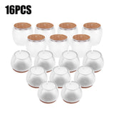 16Pcs Transparent PVC Table Chair Furniture Leg Non Slip Foot Cap Cups Cover Floor Protector M In Australia - Darrahopens