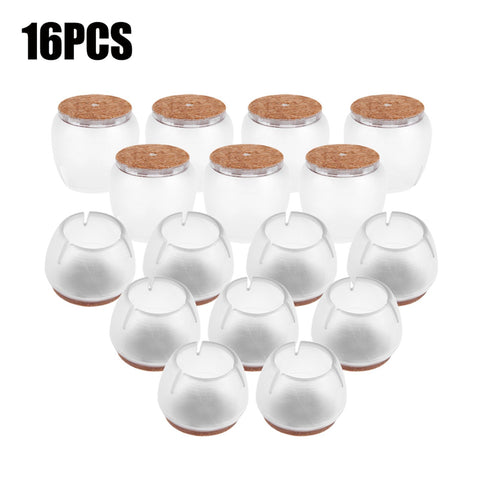 16Pcs Transparent PVC Table Chair Furniture Leg Non Slip Foot Cap Cups Cover Floor Protector M In Australia - Darrahopens