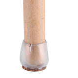 16Pcs Transparent PVC Table Chair Furniture Leg Non Slip Foot Cap Cups Cover Floor Protector M