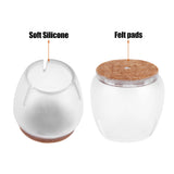 16Pcs Transparent PVC Table Chair Furniture Leg Non Slip Foot Cap Cups Cover Floor Protector M