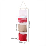 3Layer Linen Storage Bag Wardrobe Hanging Bag Wall Pouch Toys