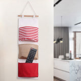 3Layer Linen Storage Bag Wardrobe Hanging Bag Wall Pouch Toys