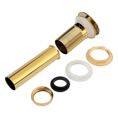 Kitchen Bathroom Basin Sink Solid Brass Pop Up Drain Stopper with Overflow Hole Golden In Australia - Darrahopens