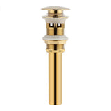 Kitchen Bathroom Basin Sink Solid Brass Pop Up Drain Stopper with Overflow Hole Golden In Australia - Darrahopens