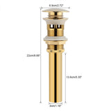 Kitchen Bathroom Basin Sink Solid Brass Pop Up Drain Stopper with Overflow Hole Golden In Australia - Darrahopens