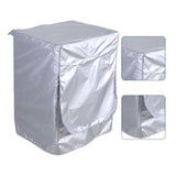 Silver Washing Machine Cover Waterproof Sunscreen Cover Front Load Washer Dryer Coat Protection
