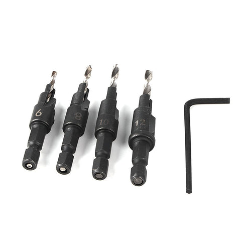 1/4inch Hex Shank HSS Drill Bits Fast Change #6 #8 #10 #12 Countersink Woodworking Tool In Australia - Darrahopens