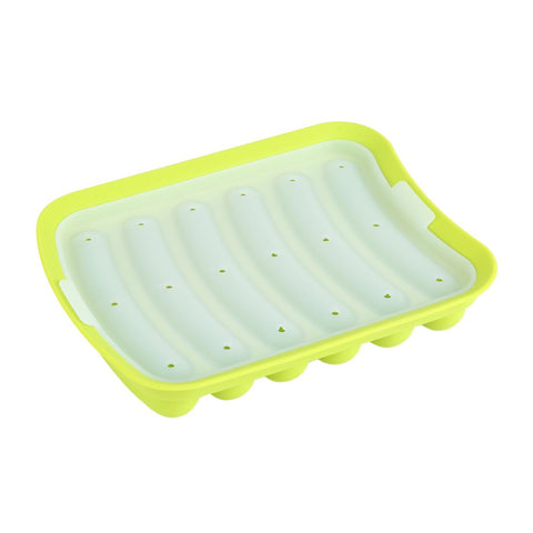 Silicone Sausage Hot Dog Making Mold With 6 Cavity DIY Cake Baking Kitchen Tools Green