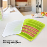 Silicone Sausage Hot Dog Making Mold With 6 Cavity DIY Cake Baking Kitchen Tools Green