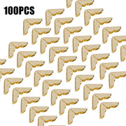 100pcs Book Corner Protectors for Scrapebooking Vintage Photo Album Diary Bronze Color