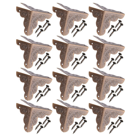 12pcs Wooden Box Jewelry Gift Case Corner Decorative Protectors Iron Edge Cover Guard Bronze In Australia - Darrahopens