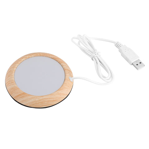 USB Wood Grain Cup Warmer Heat Beverage Mug Mat Coffee Heater Pad Bright Wood Grain In Australia - Darrahopens