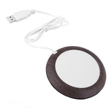 USB Cup Warmer Heat Beverage Mug Mat Office Tea Coffee Heater Pad Dark Wood Grain