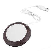 USB Cup Warmer Heat Beverage Mug Mat Office Tea Coffee Heater Pad Dark Wood Grain