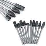 10pcs Tungsten Carbide Steel Rotary Files Burr Set 3mm Shank 6mm Cutting Diameter Double Cut