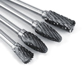 10pcs Tungsten Carbide Steel Rotary Files Burr Set 3mm Shank 6mm Cutting Diameter Double Cut