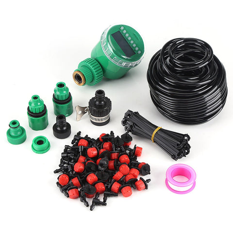 25m Plant Self Watering Garden Hose DIY Micro Drip Irrigation System with Timer Kits In Australia - Darrahopens