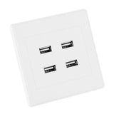 4 USB Ports DC 5V Home Office Electric Wall Mounted Power Socket Charger Outlet(110~250V)