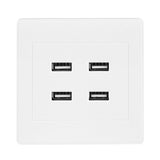 4 USB Ports DC 5V Home Office Electric Wall Mounted Power Socket Charger Outlet(110~250V)