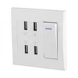 4 Ports Switch Control 5V 2.1A/1A 4100mA USB Wall Mounted Power Socket Charger Outlet(220~250V)