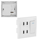 4 Ports Switch Control 5V 2.1A/1A 4100mA USB Wall Mounted Power Socket Charger Outlet(220~250V)
