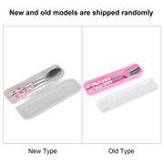 2 PCS Stainless Steel Knife Fork Spoon Kitchen Flatware Tableware with Box Children Set Pink