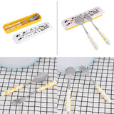 2 PCS Stainless Steel Knife Fork Spoon Kitchen Flatware Tableware with Box Children Set Yellow