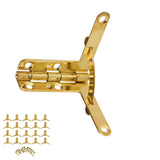 20pcs 90° Angle Support Spring Hinge for Small Jewelry Wine Case Watch Box Wooden Lid (Gold)