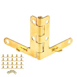 20pcs 90° Angle Support Spring Hinge for Small Jewelry Wine Case Watch Box Wooden Lid (Gold)