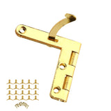 20pcs 90° Angle Support Spring Hinge for Small Jewelry Wine Case Watch Box Wooden Lid (Gold)