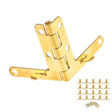20pcs 90° Angle Support Spring Hinge for Small Jewelry Wine Case Watch Box Wooden Lid (Gold)