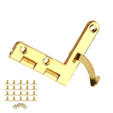 20pcs 90° Angle Support Spring Hinge for Small Jewelry Wine Case Watch Box Wooden Lid (Gold)