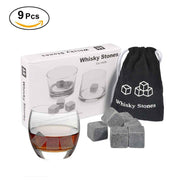 Pack of 9pcs Whisky Chilling Stone Ice cubes Drinks Wine Beer Cooler Barware Cubes Gift Set In Australia - Darrahopens