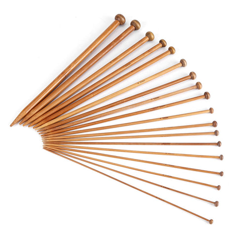 Bamboo Knitting Needles Set, Single Pointed Carbonized Knitting Needle 18 Sizes (2mm to 10mm) In Australia - Darrahopens