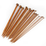 Bamboo Knitting Needles Set, Single Pointed Carbonized Knitting Needle 18 Sizes (2mm to 10mm)